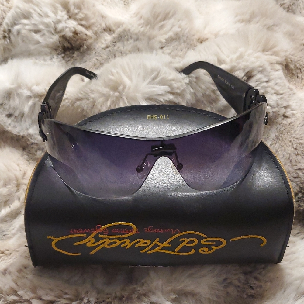 Ed Hardy Black and Purple Sunglasses